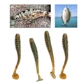 Miniatyrbilde 7 av 8: 50 stk 5 cm Myke Plast Fiske Agner T-hale Grub Worm Agner Fiskeutstyr Tilbehør Svart