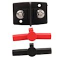 Miniatyrbillede 8 af 8: Dobbelt Powerpost Kabelstik 2 X M8 Dobbelt Strømfordelingsblok med 2 stk. Sort Rød Isolator til Biler Fartøjer