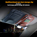Miniatyrbillede 5 af 8: Bil Solskærm Kort Opbevaring Clip PU Læder Auto Søger Organizer Biltilbehør