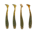 Miniatyrbilde 3 av 8: 50 stk 5 cm Myke Plast Fiske Agner T-hale Grub Worm Agner Fiskeutstyr Tilbehør Svart