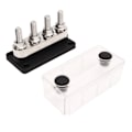Miniatyrbillede 5 af 8: Batteri Bus Bar DC12V til 48V 600A Højstrøm M10 4-studs kraftfordelingsblok til bil RV Båd Yacht Sort