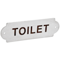 Miniatyrbillede 8 af 8: Rustfrit Stål Hækkepost Havehus Hjem Dør Port Toilet Advarselsskilte med Monteringsskruer TOILET