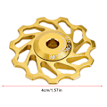 Miniatyrbillede 5 af 8: 1 Par MEIJUN Keramisk Leje Bagerste Trinse Cykel Guide Roller (11T, Guld)