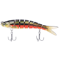 Miniatyrbillede 1 af 8: 13,7 cm Plastik Fiske Hard Bait 8 Sektioner Synkende Wobbler Krog Tackle til Bas (JM034-4)
