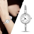 Miniatyrbillede 2 af 8: Analogt Rundt Kvarts Alloy Armbåndsur (Arabiske Tal Hvid Urtav)