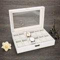 Miniatyrbild 5 av 8: 12 Fack PU-Läder Urhållare Armbandsur Displayfodral Smycken Present Förvaringslåda Organizer
