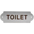 Miniatyrbillede 7 af 8: Rustfrit Stål Hækkepost Havehus Hjem Dør Port Toilet Advarselsskilte med Monteringsskruer TOILET