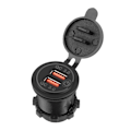 Miniatyrbilde 4 av 8: Billader Dobbel USB-port QC3.0 Hurtiglading med Touch Switch for 12‑24V Båt Motorsykkel ATV RV Grønn LED-indikator