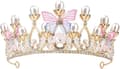 Tiara til piger Krystal Tiara Perleprinsessekrone til piger Håndlavede sommerfugleperletiaraer til børn 5-16 år Gaver