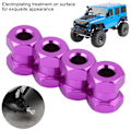 Miniatyrbillede 8 af 8: 4 stk. 12mm RC Hex Hjulnav Metal Adapter til D90 AX10 CC01 SCX10 F350 Crawler (15mm Lilla)