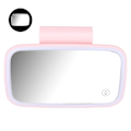 Miniatyrbild 5 av 8: Bilsolskyddsspegel med LED-belysning, pekskärm, plug and play, med infällbart bakre klämma, rosa