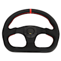 Miniatyrbild 8 av 8: Rattratt D-typ Sport-Ratthjul Svart Ram Läder Universal Passform Drifting Ratthjul Ersättning