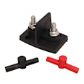 Miniatyrbillede 5 af 8: Dobbelt Powerpost Kabelstik 2 X M8 Dobbelt Strømfordelingsblok med 2 stk. Sort Rød Isolator til Biler Fartøjer