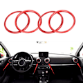 Miniatyrbilde 4 av 8: 4 stk Bil Interiør Luftventil Uttak Dekk Trim Dekorativ Ring Aluminium Legering Passer for Audi A1