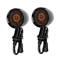 Miniatyrbild 2 av 8: Universal Motorcykel Retro Bullet Grid LED Blinkers Bromsljus Metall Shell Blinkers Black Shell Gul lins