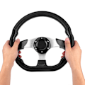 Miniatyrbillede 4 af 8: 320mm/12,5 tommer Racing Car Drifting Rattet med Hornknap Glans Sort Farve Universal