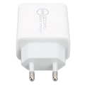 Miniatyrbillede 6 af 8: 20W QC3.0 PD Hurtiglader Dobbelt Port Hurtigopladningshastighed Oplader til Dji Avata AC 100‑240V Hvid EU Stik 85x43x24mm