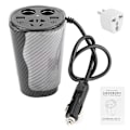 Miniatyrbillede 1 af 8: Bil-inverter 12V til 220V LED Power Converter Cup Kulfibertype Modificeret sinusbølge autoplader med 220V/10A stik
