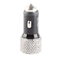 Miniatyrbillede 2 af 8: USB Billader 5V Rhinestone Dekoration Dual Port Hurtigopladningsadapter Bilinteriørtilbehør Hvid