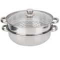 Miniatyrbilde 1 av 8: 2-lags dampkoker i rustfritt stål - 27 cm/11 tommer, kokekar, dobbel kjele, dampkoker for suppe