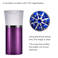 Miniatyrbillede 7 af 8: Hearts & Arrows Gems Diamant Slibnings Loupe 10X Forstørrelsesglas Smykke Visning (Lilla)
