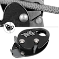 Miniatyrbild 5 av 8: Självbromsande Stop Descender Clamp Grab Räddningsring Klättringsutrustning för 11-12,5 mm Rep (svart)