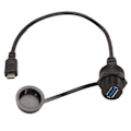 Pikkukuva 1 / 8: Type C - USB3.0 OTG -kaapeli, vedenkestävä vahva PVC, 5 Gbps siirtonopeus, upotettava paneeliin