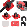 Miniatyrbillede 3 af 8: CANSUCC 4 stk. Cykelbremsekabelrørguide Skifteradapter Cykelramme C-spænde (rød)