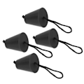 Miniatyrbillede 7 af 8: 4 stk. Scupper Plug Kit med snor Fleksible silikone drænhuller Stopprop Universal til kajakker Kanoer Sort