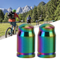 Miniatyrbillede 7 af 8: 2 stk. Ventilkapsler i Titanium Legering til Cykel Dæk Støvkappe Vejcykler Tilbehør Amerikansk ventil farverig