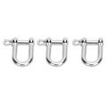 Miniatyrbilde 1 av 8: 3 stk U-formet spenne sinklegering D-ring lås bue spenne for paracord armbånd flatt hode