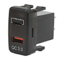 Miniatyrbillede 6 af 8: Rocker Switch Style Dobbelt USB Billader Hurtigopladningsstik Med Blå Voltmeter Universal til RV