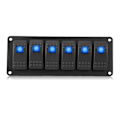 Miniatyrbillede 3 af 8: 12-24V 6 Gang Rocker Switch Panel til Bil RV Båd Yacht Marine Blå LED