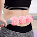 Miniatyrbilde 8 av 8: Yogastav for muskelrulling, cellulittkule, piggete baller for rygg, armer, skuldre, ben (rosa)