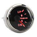 Pikkukuva 2 / 8: 52MM Veneen trimmin mittari ruostumaton teräs DC9 - 32V UP DN Merenkulun trimmitasapainomittari jahdeille ja veneille Musta kellotaulu hopeakehyksellä