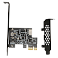 Pikkukuva 1 / 8: PCIE - USB 3.2 -laajennuskortti, musta, 5 Gbps, nopea PCIE X1 - USB3.2 Gen1 TYPE E 20PIN -laajennuskortti pöytäkoneen etupuolelle, Type C PCIE X1 - USB3.2