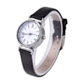 Miniatyrbillede 4 af 8: Elegant Lille Simpel Mode Kvinder Ur Retro Læder Mini Armbåndsur (Sort)