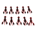 Miniatyrbilde 3 av 8: 10 stk Myke Fiske Agner Kreps Agner PVC Reker Kunstig Myk Agner Agner for Bass Fiske Mørk Rød En Pakke med Ti