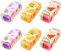 Seks bedårende fruktformede fargerike rektangulære viskelær