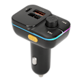 Pikkukuva 1 / 8: Auton MP3-soitin FM Bluetooth 5.0 -lähetin, handsfree-puhelut, Bluetooth-auton sovitin, tunnelmavalaistus, 12–24V C24