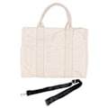 Miniatyrbilde 1 av 7: Tote Bag Dame Canvas Single Shoulder School Casual Håndveske med glidelås justerbar stropp Beige M