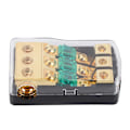 Miniatyrbillede 3 af 8: 1 ind 3 Vejs Ud 0/4 AWG til 4/8 AWG Audio Strøm Sikringsholder med 60A minisikringer til Bilbåde