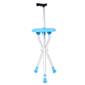 Miniatyrbillede 4 af 8: Metal Udendørs Foldbar Vandrestok Hjælp Tripod Krykke Stol med Sæde Blå Farve