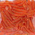 Miniatyrbilde 4 av 8: 50 stk 5 cm Myke Plast Fiske Agner T-hale Grub Worm Agner Fiskeutstyr Tilbehør Oransje