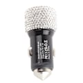 Miniatyrbillede 3 af 8: USB Billader 5V Rhinestone Dekoration Dual Port Hurtigopladningsadapter Bilinteriørtilbehør Hvid
