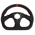 Miniatyrbild 6 av 8: Rattratt D-typ Sport-Ratthjul Svart Ram Läder Universal Passform Drifting Ratthjul Ersättning