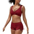 Dambikiniset Baddräkt Strandkläder - YUHAO Vinröd Wine Red L