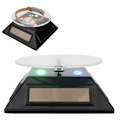 Miniatyrbillede 4 af 8: LED Lys Roterende Solenergi Smykke Ur Telefon Display Makeup Holder Stativ