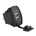 Miniatyrbillede 2 af 8: Dobbelt USB strømlader 12-24V 3.1A til bil, båd, motorcykel Universal grønt lys