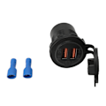 Miniatyrbillede 1 af 8: Bil Dobbelt USB-porte Oplader QC3.0 Rødt lys med kontakt Universal til mobiltelefoner Tablets GPS
